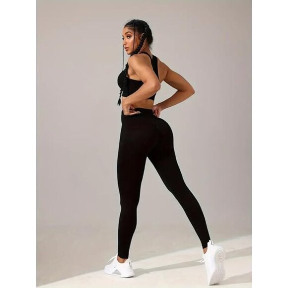 Workout Sets for Women 2 Piece Leggings with Padded Stretchy Sports Bra Sets Gym - Picture 2 of 5